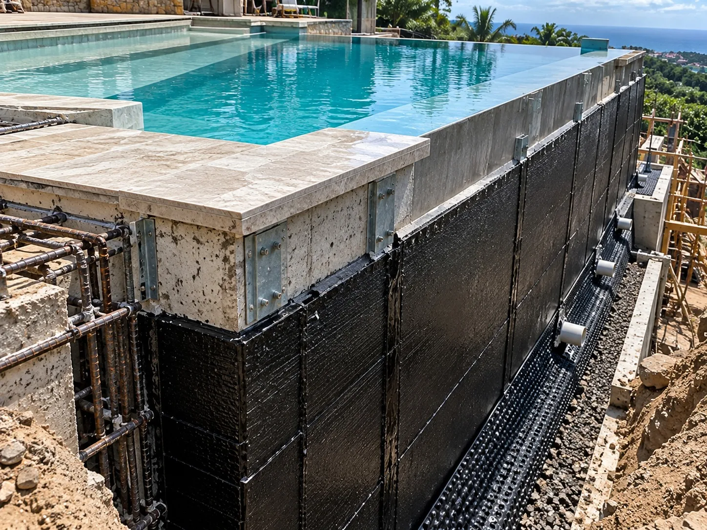 Pool Retaining Walls design and site planning visual