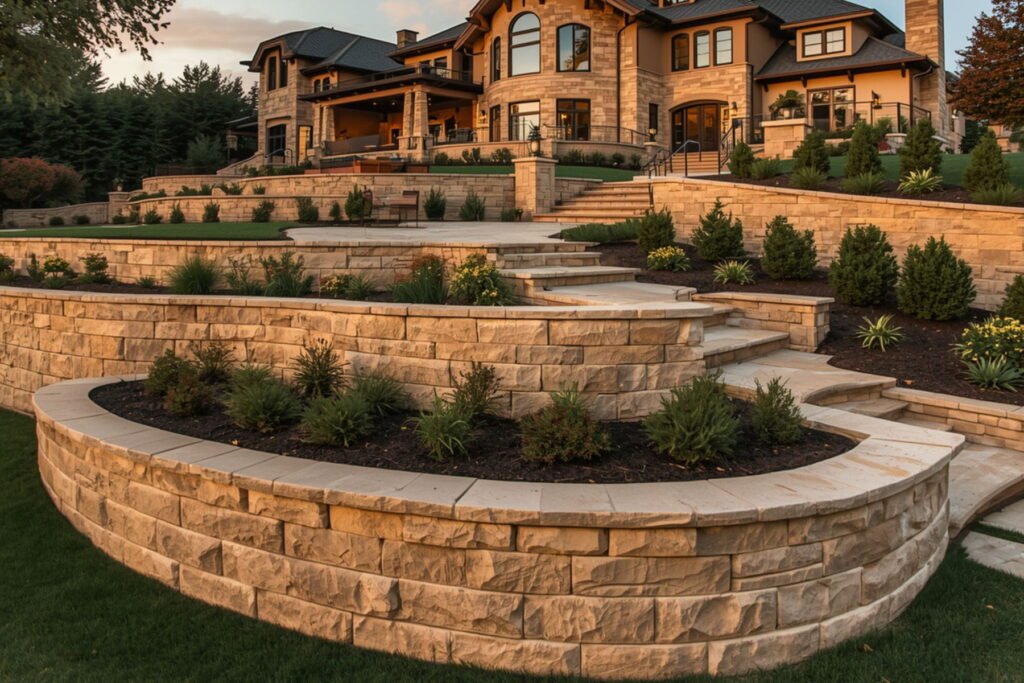 sandstone retaining wall gold coast